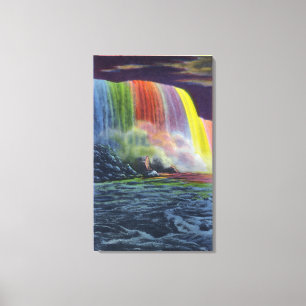 Toile Chutes de fer à cheval illuminées la nuit