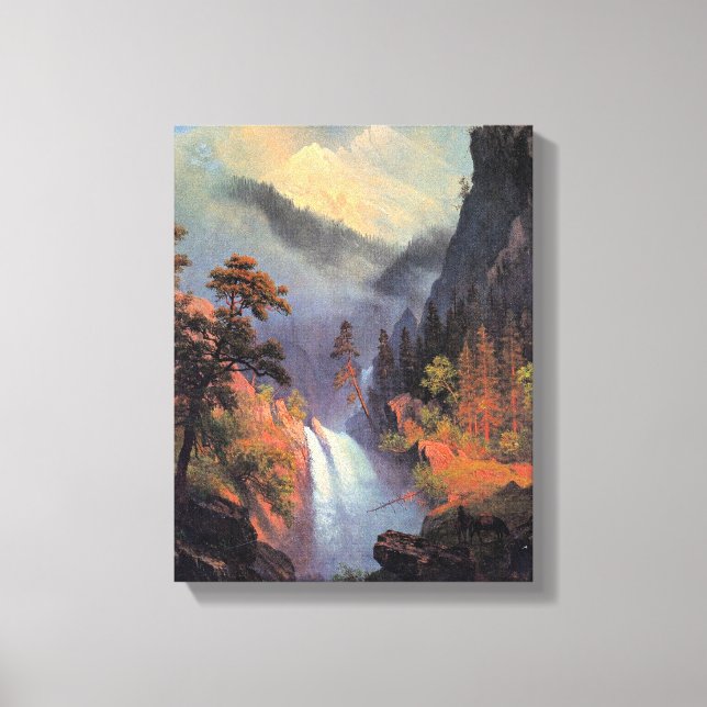 Toile Chutes en cascade au coucher du soleil, peinture d (Recto)