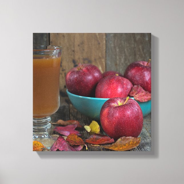 Toile cidre de pomme et pommes d'automne (Recto)