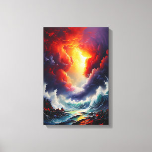 Toile Ciel et mer torride - Art marin dynamique