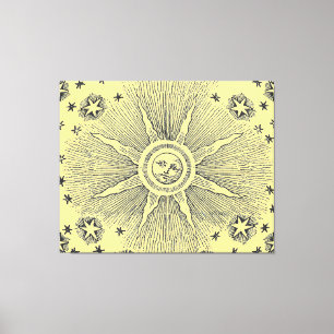 Toile Ciel Nocturne Antique Étoiles Solaires Zodiaque Mé