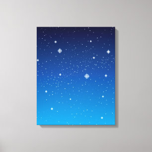Toile Ciel nocturne étoilé bleu profond