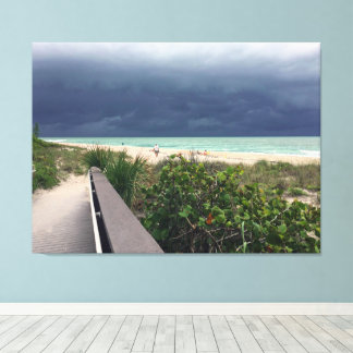 Toile Ciel orageux sur la mer d'Aqua