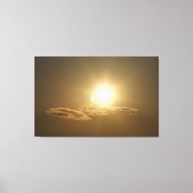 Toile Ciel orange avec soleil et nuages (Recto)