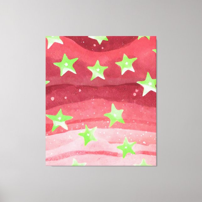 Toile ciel rouge avec étoiles (Recto)