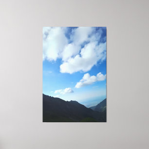 Toile Cimes des Carpates sous un ciel bleu – Photographi