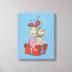 Toile Cindy Lou Who et Max sur un cadeau