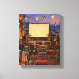 Toile Cinéma sur le toit Lanterne au Crépuscule Cit Fa