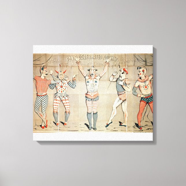 Toile Cinq clowns célèbres attachés aux sables (Recto)