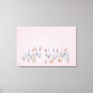 Toile Cinq lapins