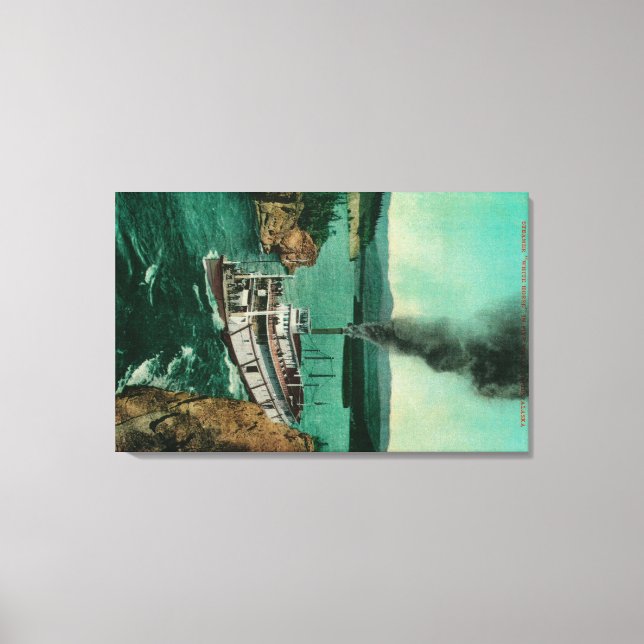 Toile Cinq rapides à doigts avec Cheval Blanc à vapeur (Recto)