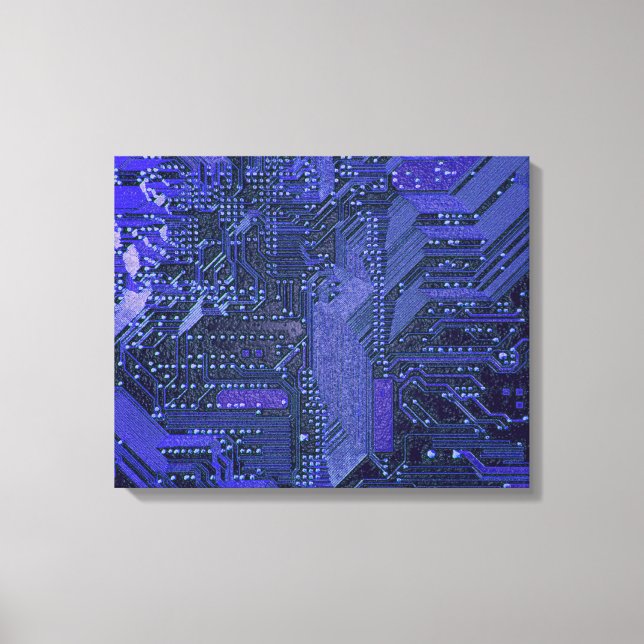 Toile Circuit imprimé électronique technologie art cyber (Recto)