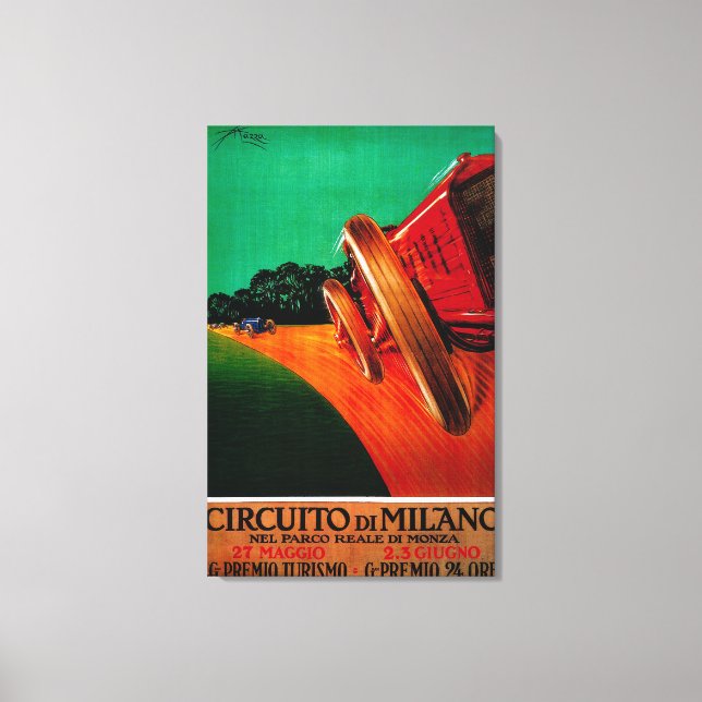 Toile Circuito Di Milano Poster Vintage Europe (Recto)