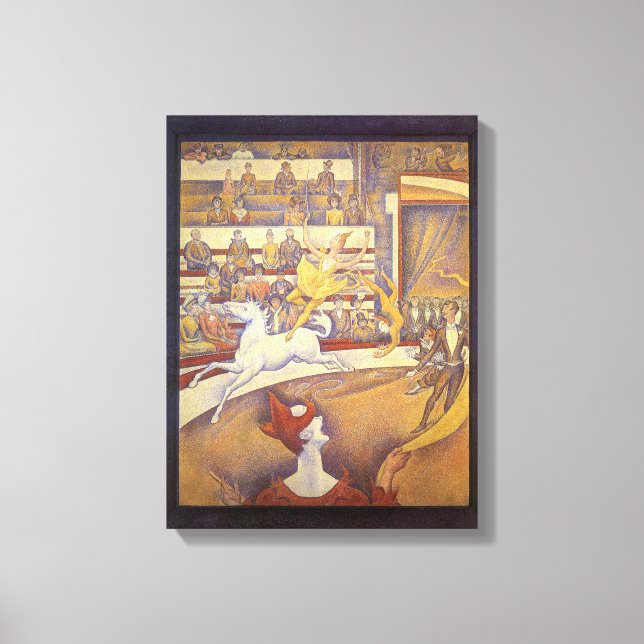 Toile Cirque de Georges Seurat, Pointillisme Vintage (Recto)