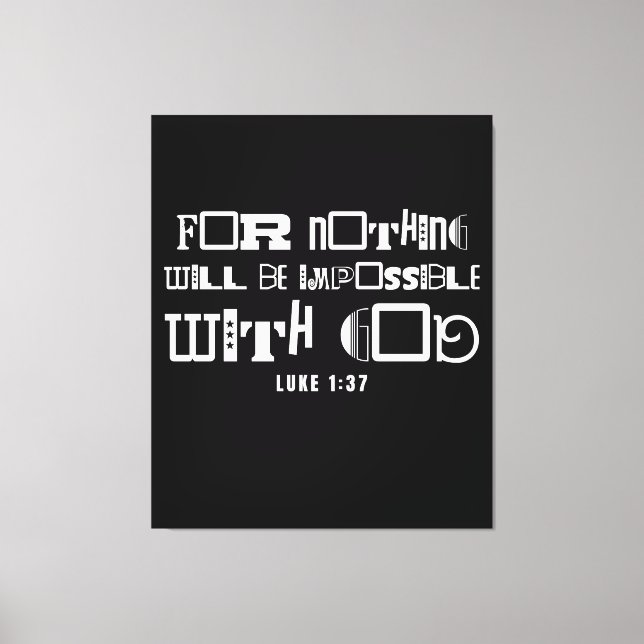 Toile Citation Biblique Inspirante Rien d'Impossible (Recto)