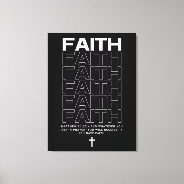Toile Citation Biblique sur la Foi Matthieu 21:22 (Recto)
