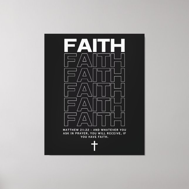 Toile Citation Biblique sur la Foi Matthieu 21:22 (Recto)