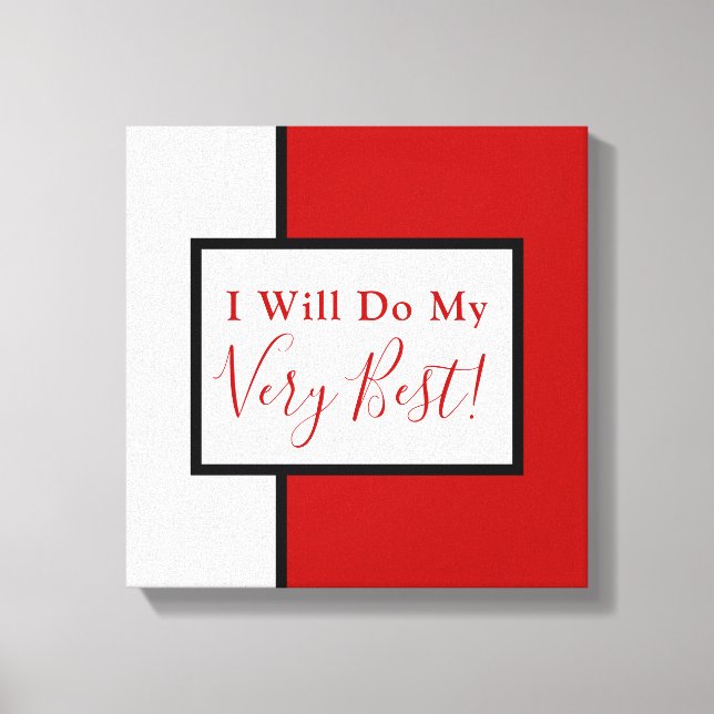 Toile Citation d'affirmation moderne Bloc de couleur Rou (Recto)
