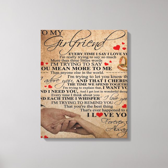 Toile Citation d'amour pour amie | Cadeau Décor (Recto)
