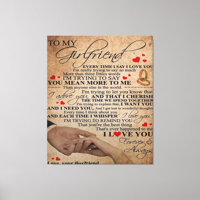Toile Citation d'amour pour amie | Cadeau Décor (Recto)