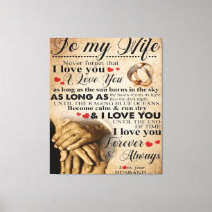 Toile Citation D'Amour Pour La Femme Cadeau familial m
