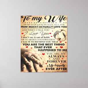 Toile Citation D'Amour Pour La Femme Meilleur et parfa