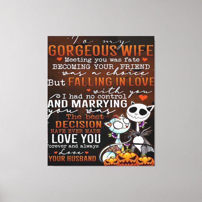 Toile Citation D'Amour Pour La Femme | Présence tendance (Recto)