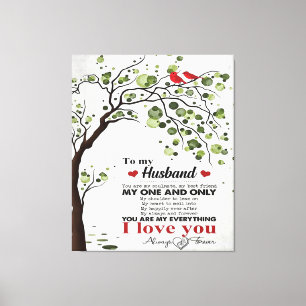 Toile Citation d'amour pour mari Décor mignon