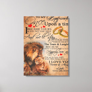 Toile Citation d'amour pour petit ami, ami garçon cadeau