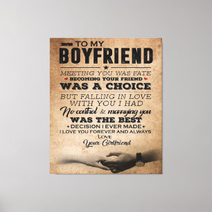 Toile Citation d'amour pour petit ami Cadeau mignon pe