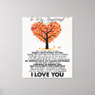 Toile Citation d'amour pour petit ami Cadeau tendance