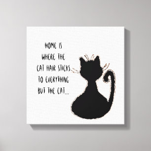 Toile Citation de chats amusante Cat mignonne Cat noir S