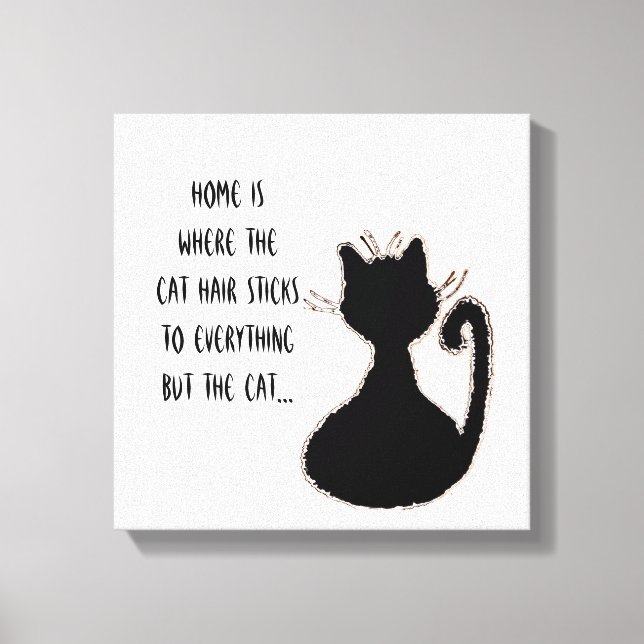 Toile Citation de chats amusante Cat mignonne Cat noir S (Recto)