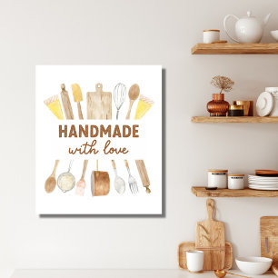 Toile Citation de cuisine Cuisine scandinave Ustensiles