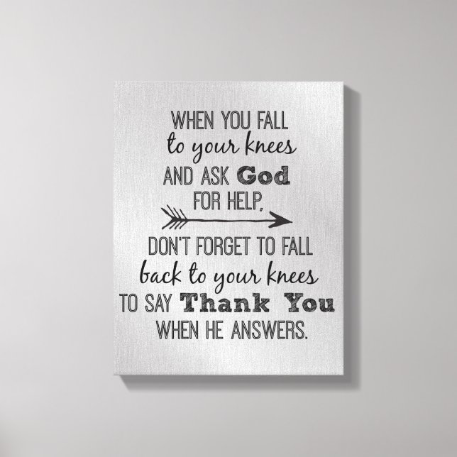Toile Citation de Dieu Merci inspirationnel (Recto)