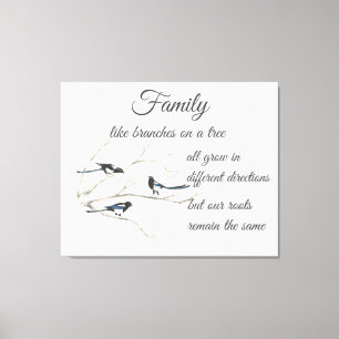 Toile Citation de famille inspirée Magpie Oiseau