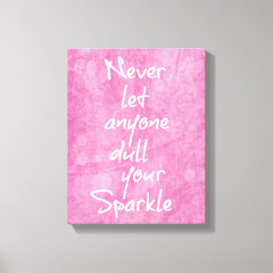 Toile Citation de fille rose