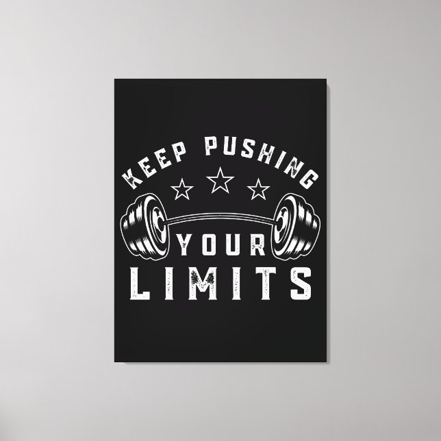 Toile Citation de gym pour Continuer à Pousser Vos Limit (Recto)