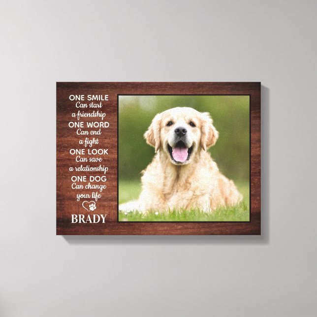 Toile Citation de l'amant de chien rustique Photo de chi (Recto)