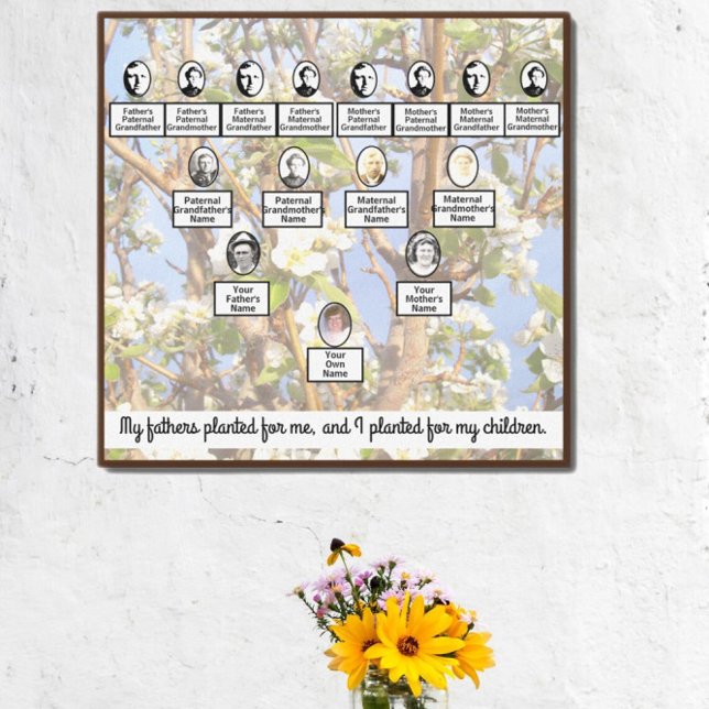 Toile Citation de l'arbre généalogique en floraison (Créateur téléchargé)