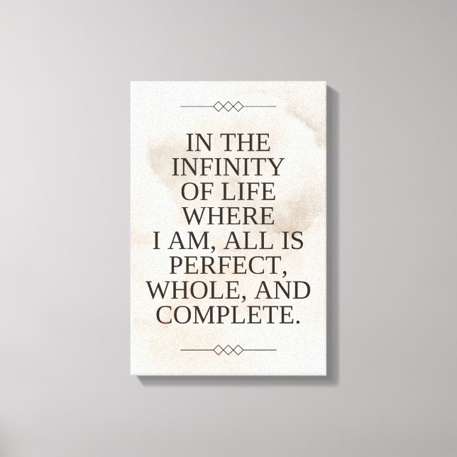Toile Citation de Louise Hay - Tout est Parfait (Recto)