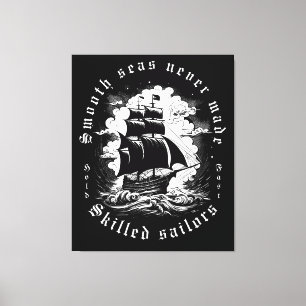 Toile Citation de marin qualifié en mer calme Bateau vin