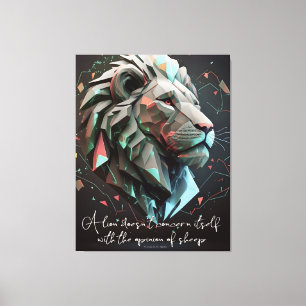 Toile Citation de motivation du lion