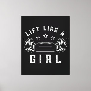 Toile Citation de salle de sport 'Soulève comme une fill