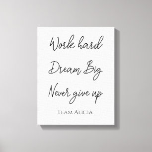 Toile Citation de succès noir Bureau Motivation