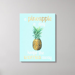 Toile Citation de vie d'ananas