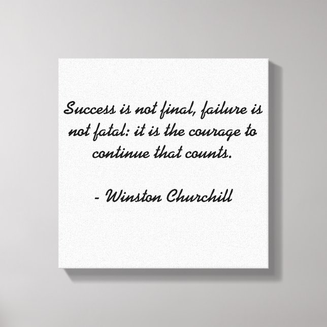 Toile Citation de Winston Churchill (Recto)