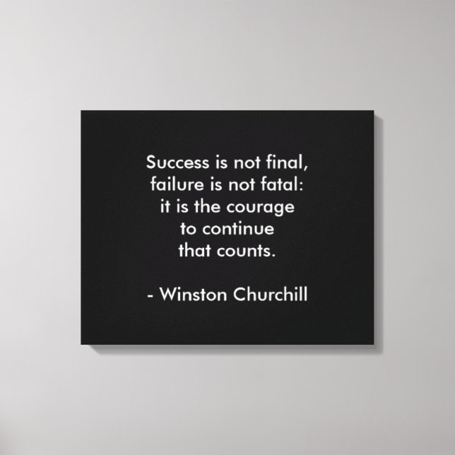 Toile Citation de Winston Churchill ; succès (Recto)