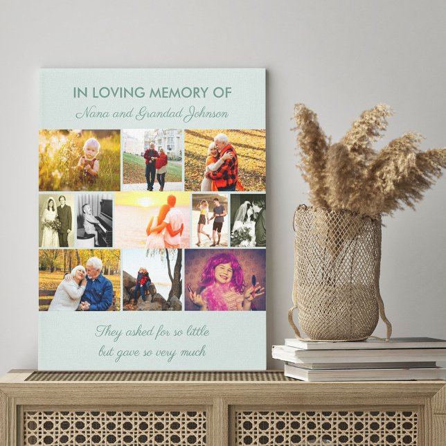 Toile Citation du souvenir In Love Memory - Collage de p (Créateur téléchargé)