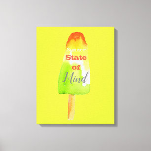 Toile Citation été popsicle sorbet chaux mignonette art